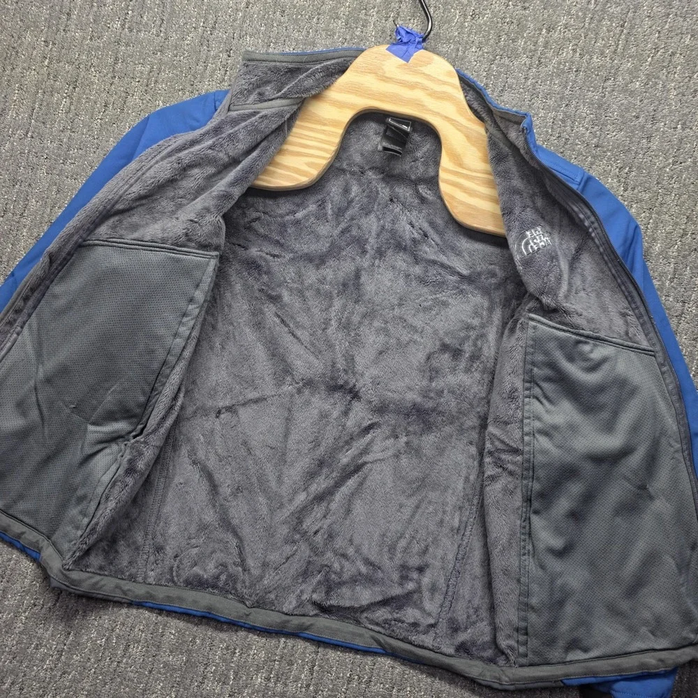 The North Face Apex Chromium Thermal Jacket Mens M Blue Softshell Sherpa‎ Coat
